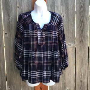 Style & Co. PXL Plaid Blouse